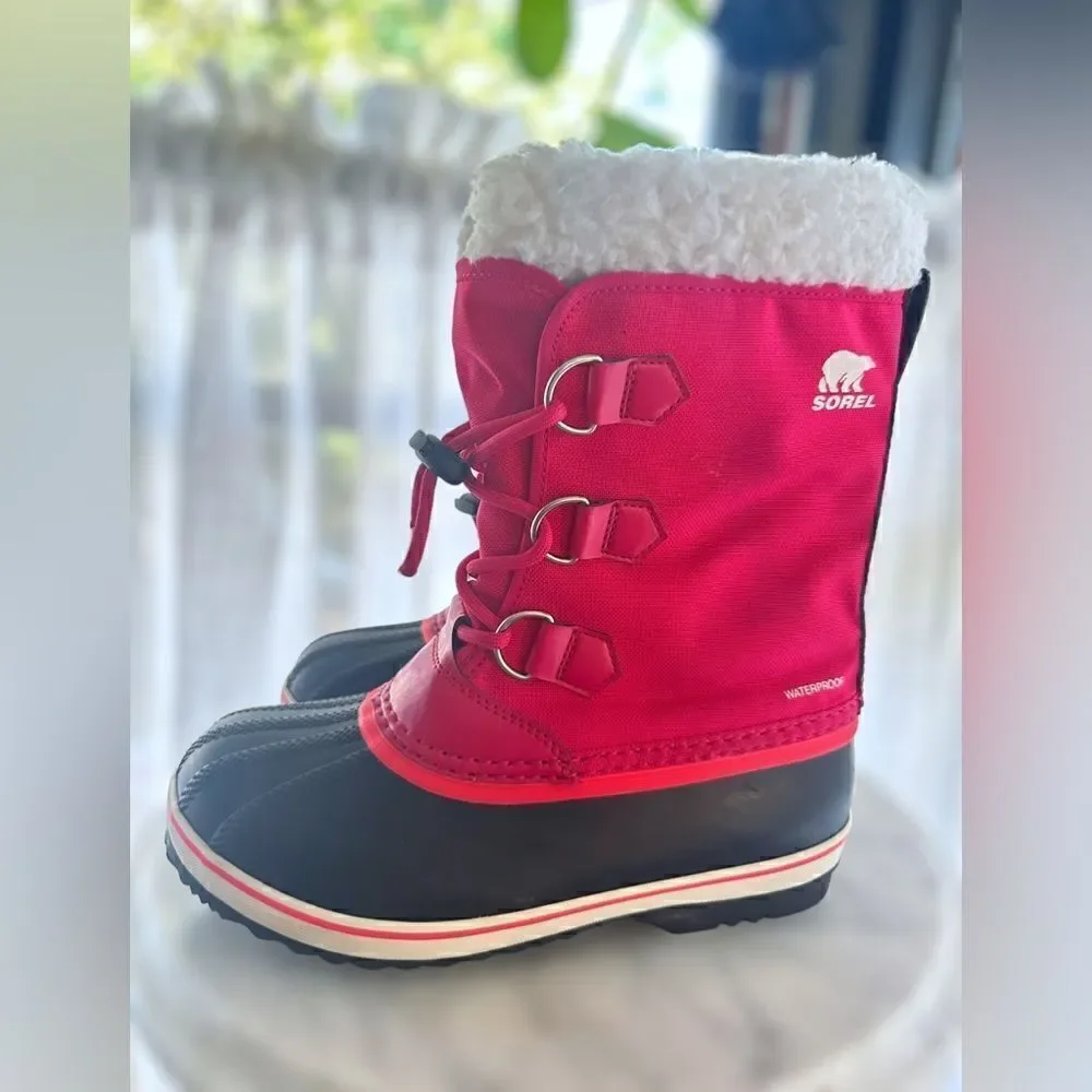 Sorel Yoot Pac Waterproof Nylon Winter Snow Boots Bright Rose Size 4